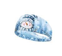 Cjfognsoa Snowman Christmas Headbands for Women Men Blue Snowflake Bandana for Boys Non Slip Elastic Yoga Workout Headband Fashion Sports Ball Print Bicycle Day of The Dead Bandanas Head Wrap