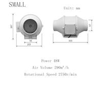 CJHFR472SG Bathroom Commercial Duct Fan Household Booster Exhaust Fan Kitchen Ventilator Industrial Exhaust Fan Vent Fan(Small)