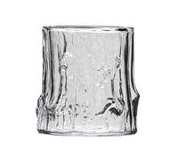 CJHFR472SG Elegant Bark-Textured Drinking Glass，300ml Clear Glass Cup for Water Juice Beverage and Whisky Glassware