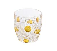 CJHFR472SG Elegant Colorful Hand-Painted Polka Dot Embossed Glass, 10.5oz Drinking Glasses Handmade Multicolor Glassware Glassware(Yellow)