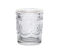 CJHFR472SG Elegant Vintage Stemless Drinking Glasses, Sunflower Embossed Glass Cup with Gold Rim Glassware(Small)