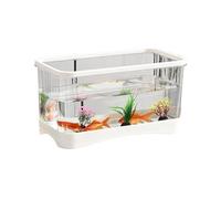 CJHFR472SG Modern Fish tank small living room household desktop small transparent acrylic turtle tank turtle box Desktop Display(White,31.5cm*21cm*16.5cm)