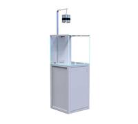 CJHFR472SG Modern Large Floor Standing Aquarium with White Base Saltwater Fish Tank Glass Aquarium for Coral Saltwater Fish Desktop Display(50x50x131cm)