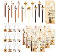 CJiangpo Marshmallow Motivational Gifts Bulk - 12 Set Marshmallow Ballpoint Pens Keychains Bookmarks, Funny Classroom Rewards Students Teacher Employees Appreciation Gifts Inspirational Party Favors