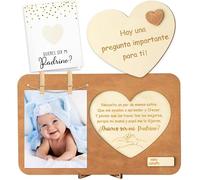 CJiangpo Will You Be My Godfather - Gift Frame Set, Godfather in Spanish Godfather, Proposal Cards, Godson Gift Ideas, Christening Gift