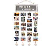 CJIAWYS Picture Frames Collage Wall Decor Collage Picture Frames, Rustic Felt Letter Board with 340 Letters and 30 Clips, Unique DIY Multi Photo Frame for Dorm Room Decor Family Birthday Gifts