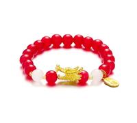 CJIAYUJEW 2024 New Year of Dragon Beaded Charm Bracelets for Women Handmade Crystal Feng Shui Lucky Stretch Bracelets,New Year Jewelry for Women Men, 1, Alloy, no gemstone