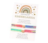 CJIAYUJEW 2pcs Back to School Mommy and Me Matching Heart Bracelets First Day of School Wish Bracelets for Mother Daughter Gift Adjustable Heart Bracelets for Women, 1, no gemstone