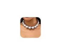 CJIAYUJEW Chunky Gold Necklace Chunky Ball Beaded Necklace Big Silver Chunky Statement Necklaces Thick Bold Necklace Ball Choker Necklace Jewelry for Women, CCB, No Gemstone