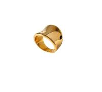 CJIAYUJEW Chunky Gold Silver Rings Wide Statement Solid Dome Stackable Rings Minimalist Wristband Simple Chunky Rings for Women Wen Large Thumb Index Full Finger Size 7-9, Metal, No Gemstones