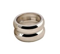 CJIAYUJEW Chunky Gold Silver Rings Wide Statement Solid Dome Stackable Rings Minimalist Wristband Simple Chunky Rings for Women Wen Large Thumb Index Full Finger Size 7-9, Metal, No Gemstones