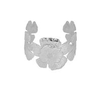 CJIAYUJEW Chunky Golden Flower Bracelet Vintage Gold Butterfly Bracelet Gold Declaration Flower Open Cuff Bracelet for Women Fashion Jewelry, 2.44in, Alloy, no gemstone