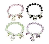 CJIAYUJEW Cute Anime Elastic Stretch Crystal Bead Bracelet, Crystal Pearl Bracelet, Adjustable, Clear