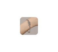 CJIAYUJEW Gothic Skull Skeleton Bracelet Punk Human Skeleton Bracelet Halloween Party Goth Accessories for Jewelry, Adjustable, Silver, no