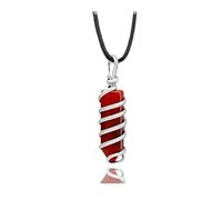 CJIAYUJEW Red Carnelian Crystal Necklace for Women Girls , Real Carnelian Healing Stone Necklace,Carnelian Pendant Women Wire Wrapped Jewelry, Metal, Carnelian