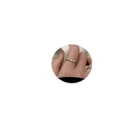 CJIAYUJEW Thin Stacking Initial Ring for Women Open Adjustable Alphabet Ring Stackable Silver Capital Letter Ring (X)