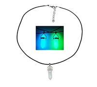 CJIAYUJEW Vintage Natural Luminous Crystal Necklace Hexagonal Prism Fluorescent Stone Necklace Pendulum Pendant Jewelry, adjustable, Alloy Steel, No Gemstone