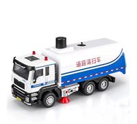 CJJXKBEP Scale Finished Model Car Alloy Diecast 1:50 Road Sweeper Sprinkler Truck Model Car Sound Light Pull Back Simulation Vehicle Model Presents Miniature Die-cast Vehicle