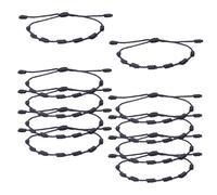 CJKDXDH 10pcs Lucky Bracelet,7 Knot Cord Couples Bracelet Adjustable Red Rope Knots String for Protection Jewelry Hand Chain Amulet Talisman for Anniversary Valentine Relationship Friend, One Size