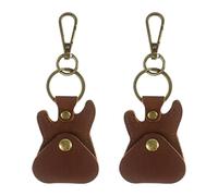 CJKDXDH 2PCS Guitar Pick Holder PU Leather Guitar Picks Keychain Charm Keyring Plectrum Storage Pouch Pick Storage Bag Key Fob Cases Bag for Guitars Players