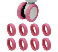 CJKDXDH 8 Pcs Silicone Luggage Wheel Covers, Wear-Resistant Anti Noise Protective Covers, Soft Durable Suitcase Protectors for Spinner Wheels, Pink, One size