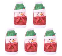 CJKDXDH Christmas Wine Bottle Cover Reusable Handmade Santa Reindeer Snowman Wine Bag Bottle Dress For Home Hotel Bar Restaurant Party Decorations,5 PCS