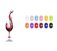 CJKDXDH Drink Markers Identifiers Table Number Place For Bar Party Martinis Cocktail Champagne Stem Glasses 12pcs, Silicone, No Gemstone