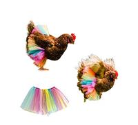 CJKDXDH Funny Chicken Tutu Skirt Princess Dress Hen Feather Protector Skirt Set Hen Decor for Chicken Clothes Rainbow Dress for Small Animal 3 Sizes M