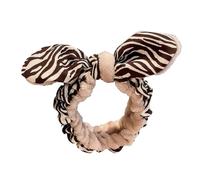 CJKDXDH Fuzzy Coral Fleece Spa Headband Cute Bow Skincare Headbands Soft Wash Face Hairband Elastic Makeup Hair Loop Comfy Shower Yoga Hair Accessories (Brown)