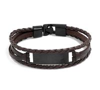CJKDXDH Leather Bracelet Gift Adjustable Wristband For Men Stainless Steel Clip Waterproof Sweatproof Inspirational Quotes Bracelets, L, Leather, no gemstone