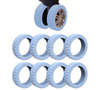 CJKDXDH Luggage Compartment Wheel Protection Cover, 8 Pcs Anti Noise Wear-Resistant Protective Wheel Covers, Portable Silicone Suitcase Caster Protecters, Light Blue, One size