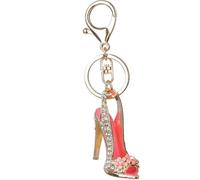 CJKDXDH Rhinestone High Heel Keychain Creative 3D Shoe Car Key Holder Crystal High-Heeled Keyring Purse Charms, White Pink, One size
