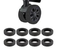CJKDXDH Silicone Luggage Wheel Covers, 8 Pcs Anti Noise Wear-Resistant Protective Spinner Wheel Covers, Carry On Suitcase Wheel Protectors, Black, One size