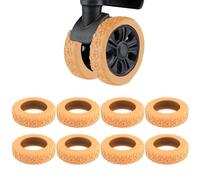 CJKDXDH Silicone Luggage Wheel Covers, 8 Pcs Anti Noise Wear-Resistant Protective Spinner Wheel Covers, Carry On Suitcase Wheel Protectors, Orange, One size