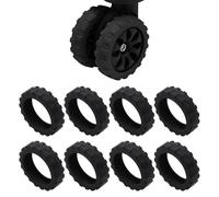 CJKDXDH Silicone Luggage Wheel Covers, 8 Pcs Carry On Suitcase Wheel Protectors, Noise Resistant Anti Wear Protective Covers for Spinner Wheels, Black, One size