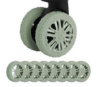 CJKDXDH Silicone Luggage Wheel Protector Set, 8 Pcs Protective Covers for Spinner Wheels Anti-Slip Ultra-Quiet Wear-Resistant Suitcase Wheel Covers Carry On Suitcase Wheels Protectors, Green, One size