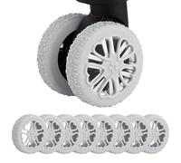 CJKDXDH Silicone Luggage Wheel Protector Set, 8 Pcs Protective Covers for Spinner Wheels Anti-Slip Ultra-Quiet Wear-Resistant Suitcase Wheel Covers Carry On Suitcase Wheels Protectors, Grey, Onesize