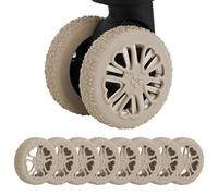 CJKDXDH Silicone Luggage Wheel Protector Set, 8 Pcs Protective Covers for Spinner Wheels Anti-Slip Ultra-Quiet Wear-Resistant Suitcase Wheel Covers Carry On Suitcase Wheels Protectors, Caramel, One
