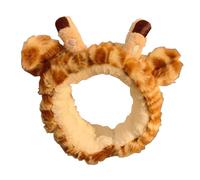 CJKDXDH Soft Fleece Headband for Washing Face Cute Giraffes Fleece Spa Headbands Comfy Makeup Hairband Decorative Elastic Hair Loop Fashion Skincar Shower Hair Accessories (Brown)