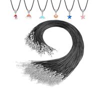 Cjkoonsa 10 Pcs Waxed Necklace Cord, 1.5mm Adjustable Necklace String with Lobster Clasp for DIY Jewelry Making, Necklaces and Bracelets, Durable and Easy to Use (Black)