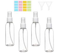 Cjkoonsa 100ml Small Spray Bottle set 6 Pcs Small Refillable Liquid Containers with 2 Funnels and 1 colors Labels for Toiletries and Cosmetics