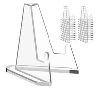 Cjkoonsa 20 PCSClear Mini Acrylic Easel Coin Display Stand,Clear Trading Card Display, Mini Easel Holder,for Cards Coins Medals Handicrafts Collectibles Display 2.13 inch