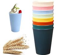 Cjkoonsa 8 Pcs Unbreakable Plastic Tumblers, Stackable Tumbler Cup, 320ML Reusable Drinking Cups for Kitchen Parties Picnics BBQ Camping Hot Cold Drink Water Milk Coffee