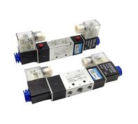 CJKXPZMH 1pcs Double coil pneumatic solenoid valve, 2 position, 5 port, 4V220-08/4V320-10/4V420-15, DC12V, DC24V, AC110V, AC220V(4V220-08 PC6-02)