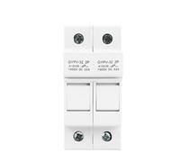 CJKXPZMH 2P Parallel DC Fuse Holder 10 * 38mm PV 1000VDC Fuse Link 2A 6A 10A 15A 20A 25A 30A(25A Fuse with Holder)