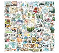CJMUQHEHH Pack of 100 Waterproof PVC Stickers for Travel, Scrapbooking, DIY Projects, Decorating Laptops & More - Colorful, Irregular Shaped, Checkered Pattern, Glossy Finish
