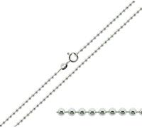 CJoL - Solid 925 Sterling Silver 16" (41cm) 1.2mm Wide Bead/Ball Chain In Simple Gift Bag - 1.8g