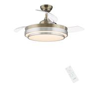 CJOY Ceiling Fans with Lights and Remote Ceiling Fan with Retractable Blade | 42 inches Ceiling Fans with Lamps Invisible Reversible DC Motor Silent, Fan Light LED for Bedroom, 6 Speeds, Timing