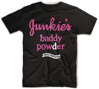 CJQSQL Junkie’s Baddy Powder - Mark Owen Inspired Men t Shirt with Glitter Print Couture Black