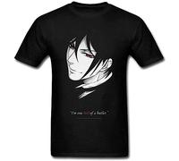 CJQSQL Man Cotton Black Butler Sebastian Michaelis Summer Tshirts